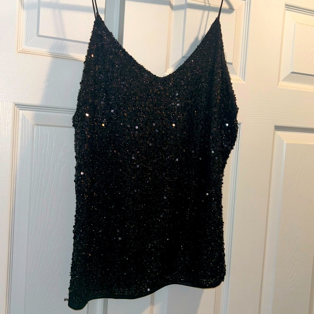 Sequin black top NWOT